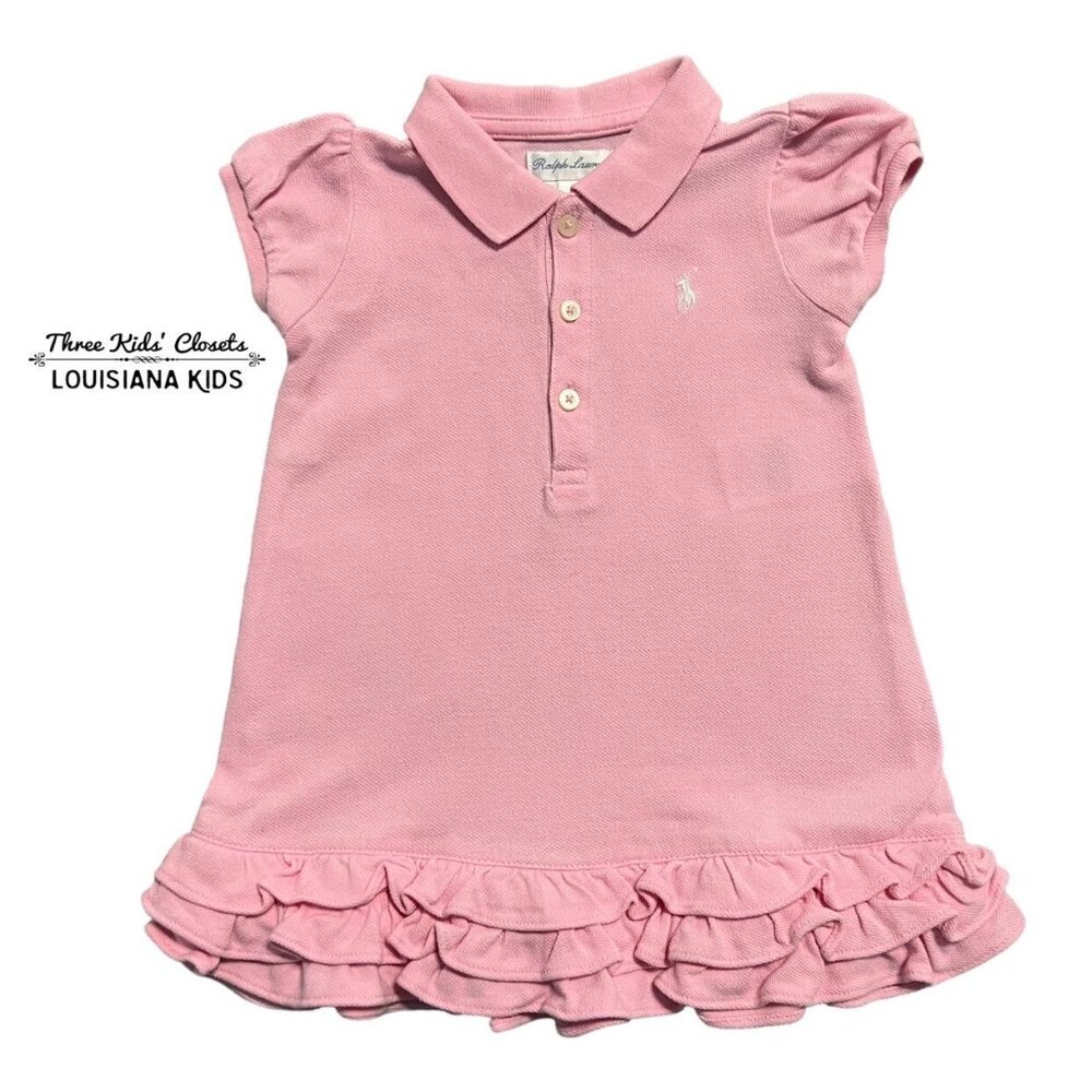 Ralph Lauren 9m Pink Ruffle Polo Dress & Bloomers